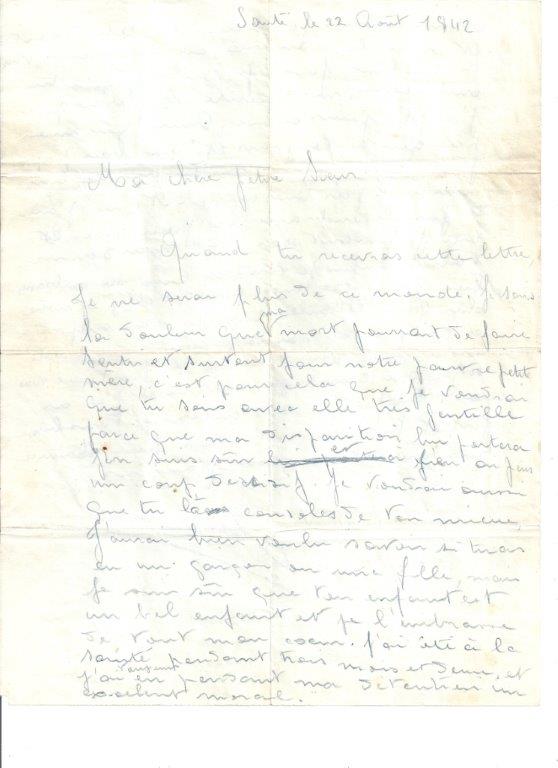 Dernière lettre avant l'éxécution de Maurice Feferman, partie 1